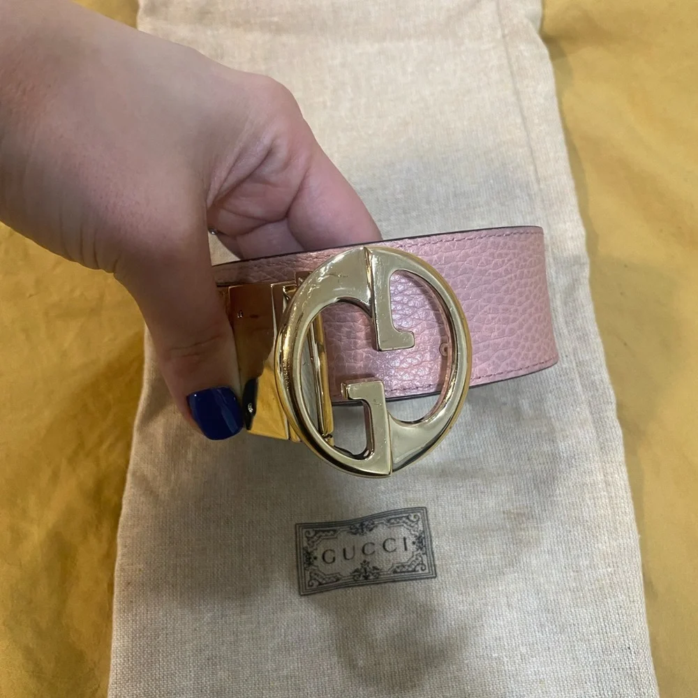 Gucci Belt Gold/Silver Pink/Black Reversible